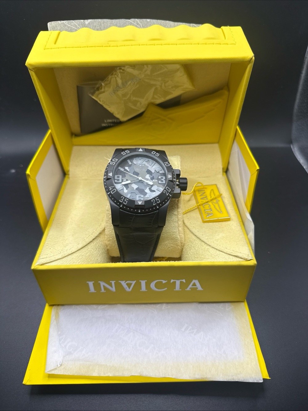 Invicta Black and Gray Camouflage Dial Men's Watch